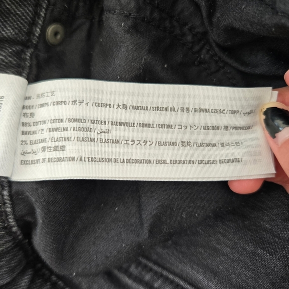 Abercrombie & Fitch Ankle Straight Ultra High Rise Black Distressed Jeans Size 2 - Picture 6 of 8